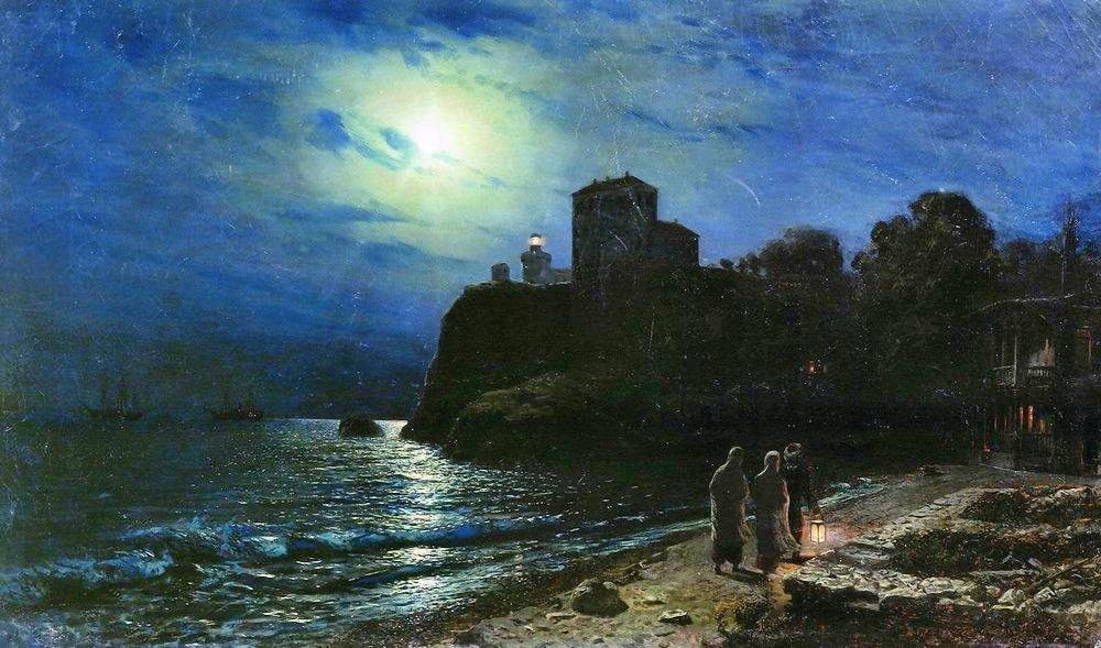 Moonlit night by the sea, Lev Lagorio, 1886